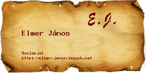 Elmer János névjegykártya